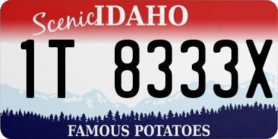 ID license plate 1T8333X