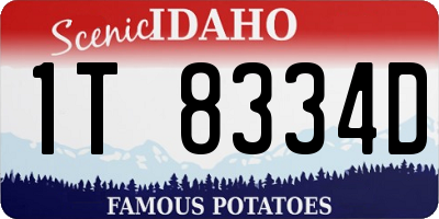 ID license plate 1T8334D