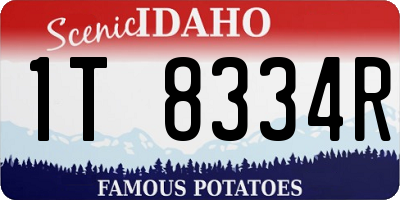 ID license plate 1T8334R