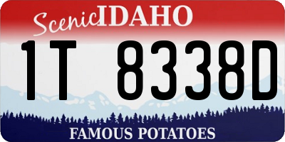 ID license plate 1T8338D