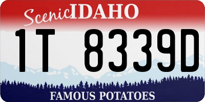 ID license plate 1T8339D