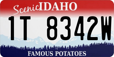 ID license plate 1T8342W