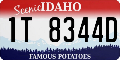 ID license plate 1T8344D