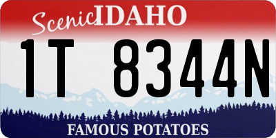 ID license plate 1T8344N