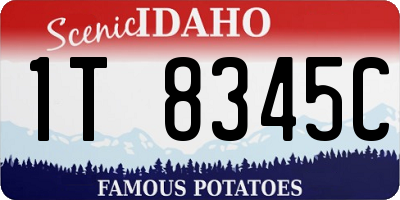 ID license plate 1T8345C