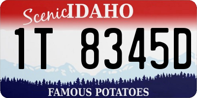 ID license plate 1T8345D