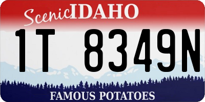 ID license plate 1T8349N