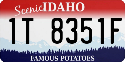 ID license plate 1T8351F