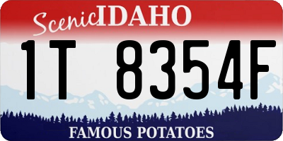 ID license plate 1T8354F