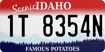 ID license plate 1T8354N