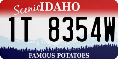 ID license plate 1T8354W