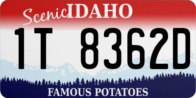 ID license plate 1T8362D