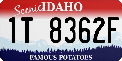 ID license plate 1T8362F