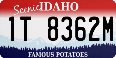 ID license plate 1T8362M