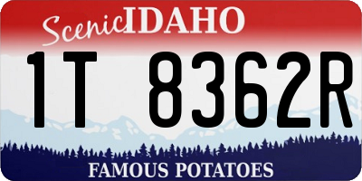 ID license plate 1T8362R