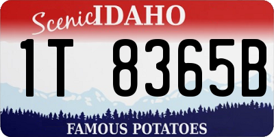 ID license plate 1T8365B