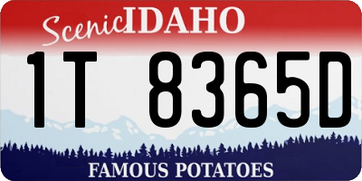 ID license plate 1T8365D