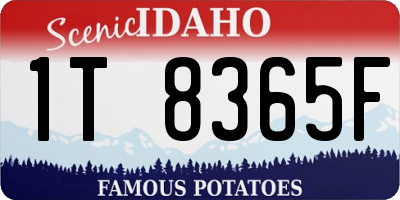 ID license plate 1T8365F