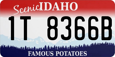 ID license plate 1T8366B