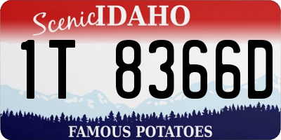 ID license plate 1T8366D