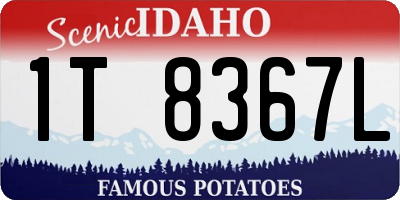 ID license plate 1T8367L