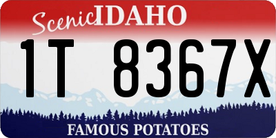 ID license plate 1T8367X