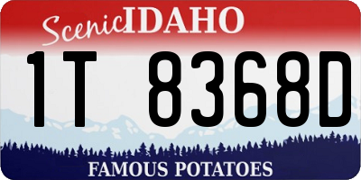 ID license plate 1T8368D