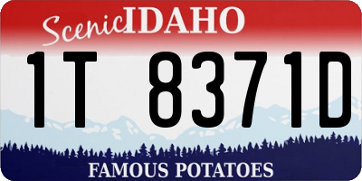 ID license plate 1T8371D