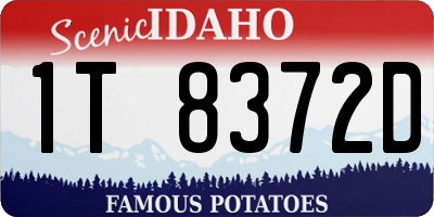 ID license plate 1T8372D
