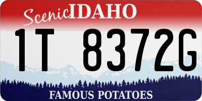 ID license plate 1T8372G