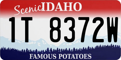 ID license plate 1T8372W