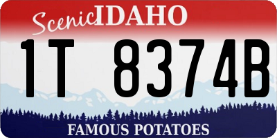 ID license plate 1T8374B