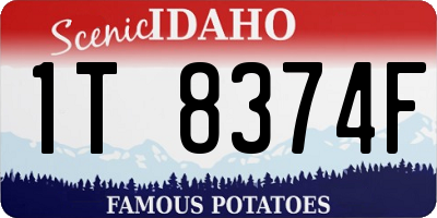 ID license plate 1T8374F