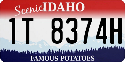 ID license plate 1T8374H