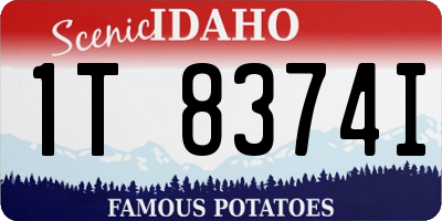 ID license plate 1T8374I