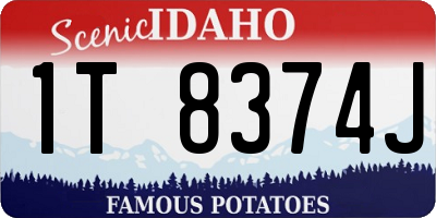ID license plate 1T8374J