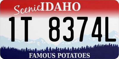 ID license plate 1T8374L