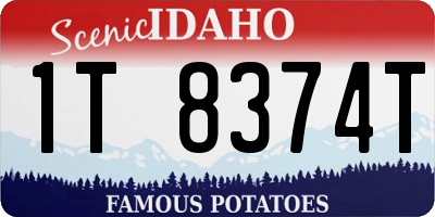 ID license plate 1T8374T