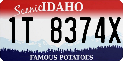 ID license plate 1T8374X