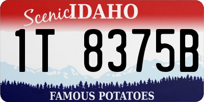 ID license plate 1T8375B