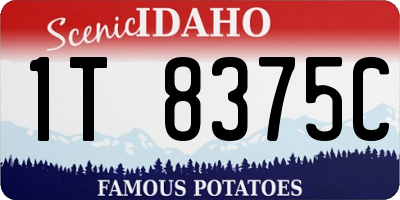 ID license plate 1T8375C