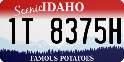 ID license plate 1T8375H