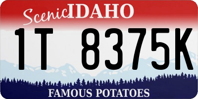 ID license plate 1T8375K