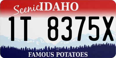 ID license plate 1T8375X