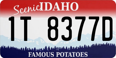 ID license plate 1T8377D