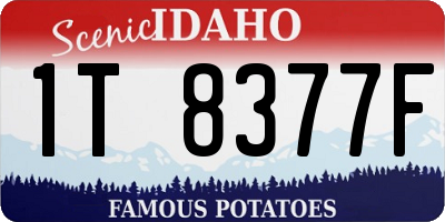 ID license plate 1T8377F