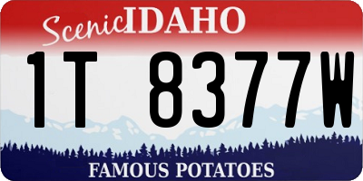 ID license plate 1T8377W