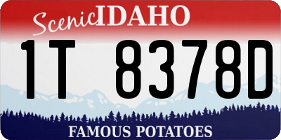 ID license plate 1T8378D