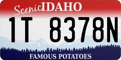 ID license plate 1T8378N
