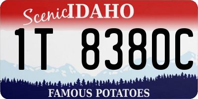 ID license plate 1T8380C